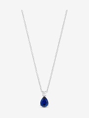 Simply Silver Silver Cubic Zirconia Sapphire Pendant - Image 1 of 3