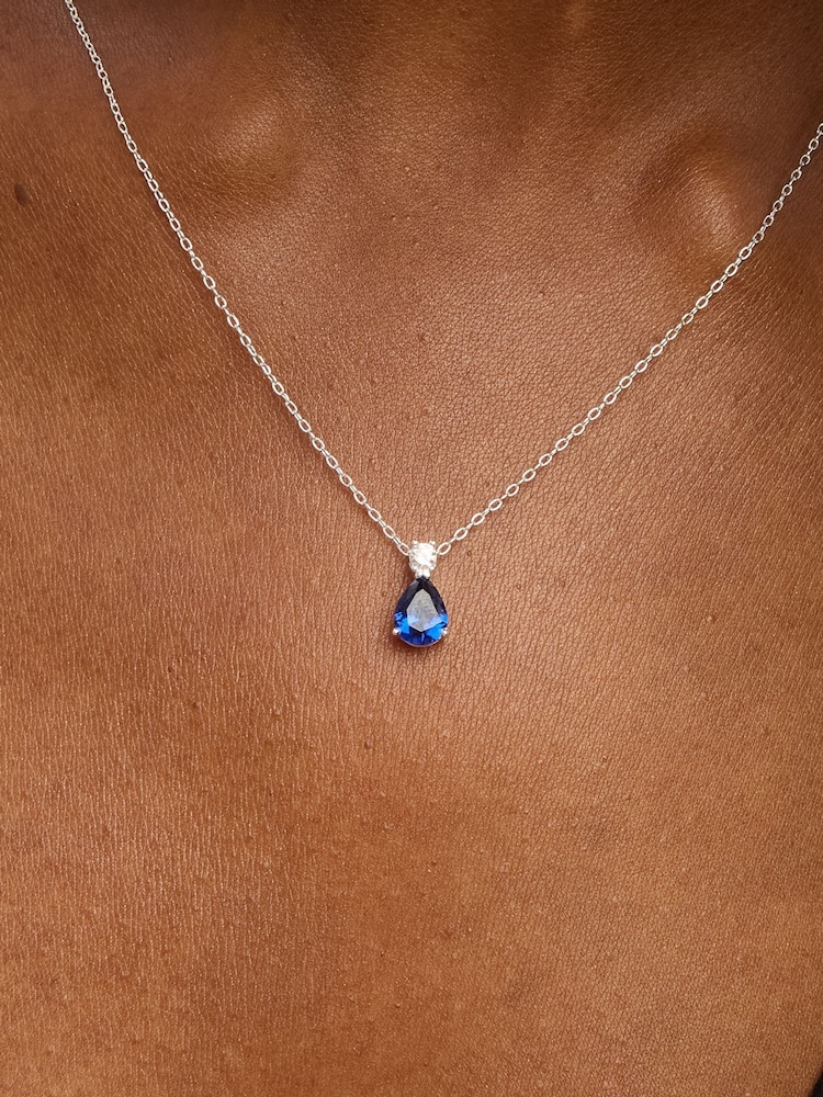 Simply Silver Silver Cubic Zirconia Sapphire Pendant - Image 2 of 3 Simply Silver Silver Cubic Zirconia Sapphire Pendant - Image 2 of 3