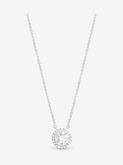 Simply Silver Sterling Silver 925 Cubic Zirconia Halo Pendant - Image 1 of 1