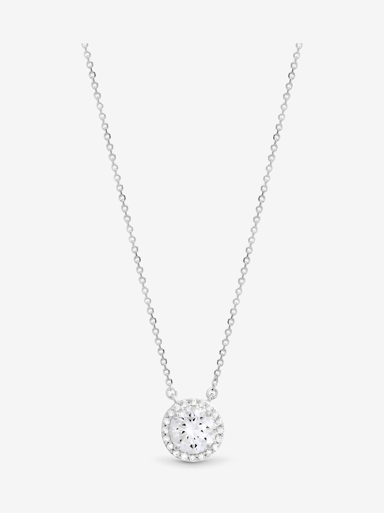 Simply Silver Sterling Silver 925 Cubic Zirconia Halo Pendant - Image 1 of 1