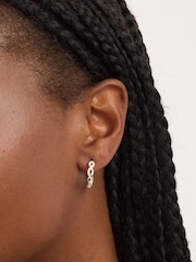 Simply Silver 925 Sterling Silver Cubic Zirconia Infinity Hoop Earrings - Image 3 of 3