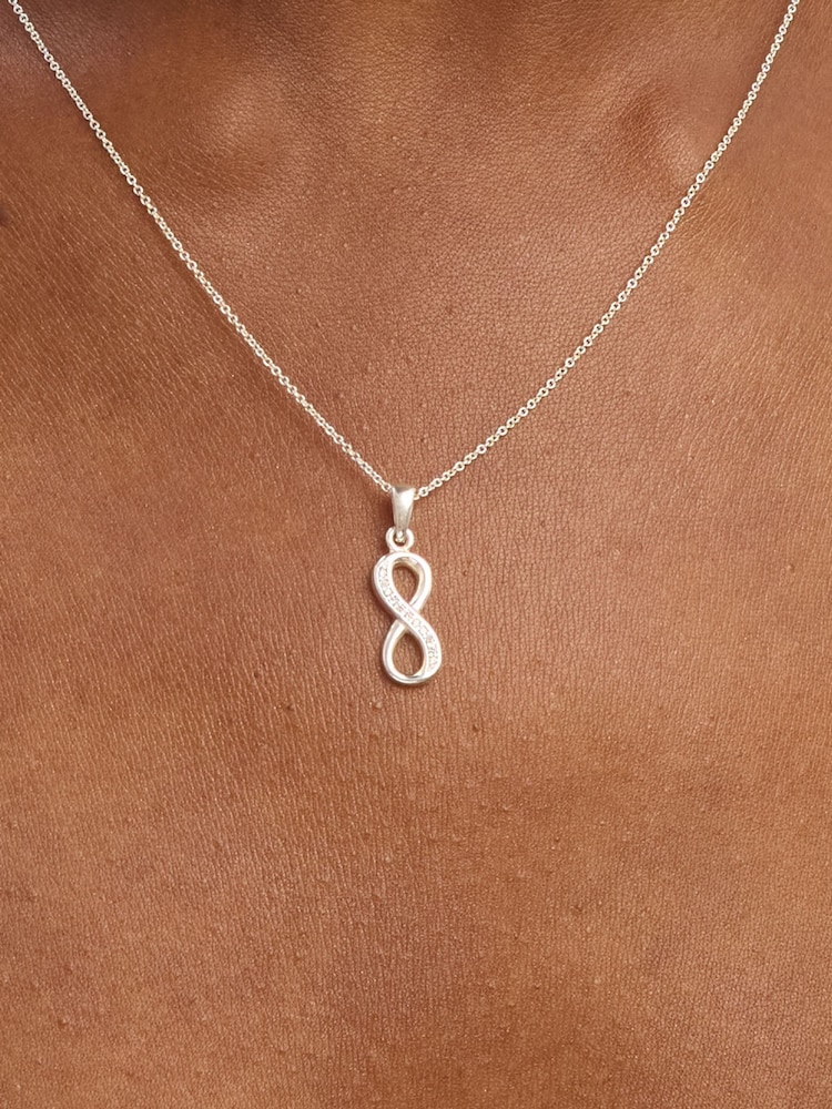 Simply Silver 925 Sterling Silver Cubic Zirconia Infinity Pendant - Image 2 of 4