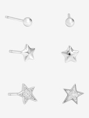 Simply Silver Silver Tone Cubic Zirconia Celestial Earrings Pack of 3 - Image 1 of 3