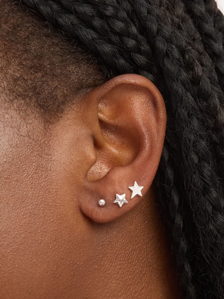 Simply Silver Silver Tone Cubic Zirconia Celestial Earrings Pack of 3 - Image 2 of 3