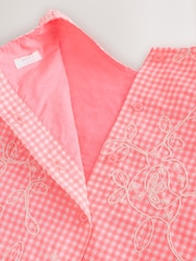 Pink Gingham Peplum Blouse and Shorts Set (3-16yrs) - Image 8 of 10