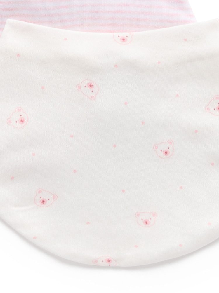 Purebaby Pink 2 Pack Essential Dribble Bibs - Image 2 of 2 Purebaby Pink 2 Pack Essential Dribble Bibs - Image 2 of 2