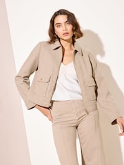 Friends Like These Oatmeal Short Zip Through Cosy Jacket - Image 3 of 5