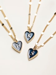 FatFace Navy Alphabet Heart Necklace - Image 3 of 3