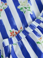 Blue Stripe Peplum Blouse and Shorts Set (3-16yrs) - Image 5 of 6