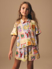 Mutli Postcard Print Shirt and Shorts Set (3-16yrs) - Image 1 of 9
