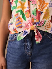 Leuchtende Farben/Tropenprint - Bluse mit Schnürung vorne (3-16Jahre) - Bild 3 von 7