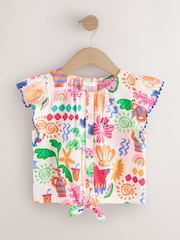 Leuchtende Farben/Tropenprint - Bluse mit Schnürung vorne (3-16Jahre) - Bild 4 von 7