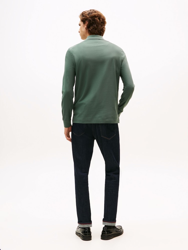 Tommy Hilfiger Green Regular Fit Long Sleeve Polo Shirt - Image 2 of 5