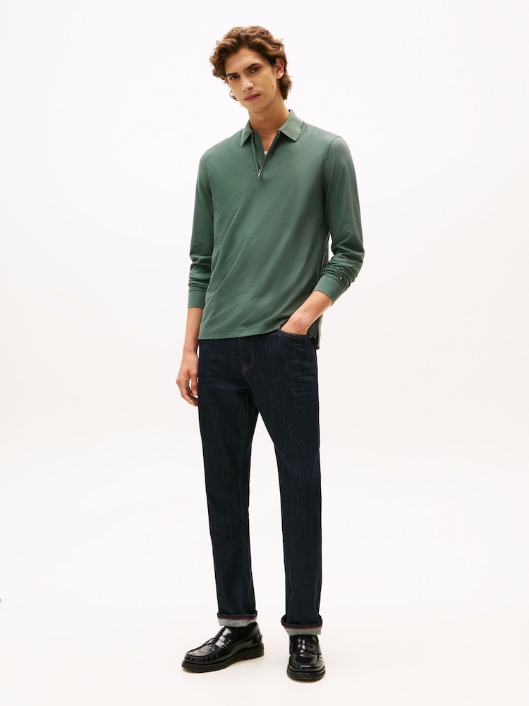 Buy Tommy Hilfiger Green Regular Fit Long Sleeve Polo Shirt from Next USA Buy Tommy Hilfiger Green Regular Fit Long Sleeve Polo Shirt from Next USA