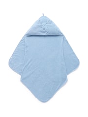 Purebaby Blue Essential Bear Towel - Image 1 of 5