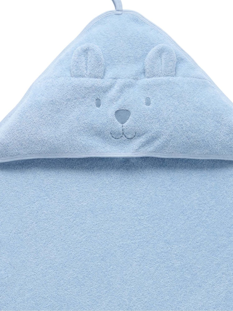 Purebaby Blue Essential Bear Towel - Image 2 of 5
