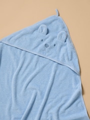 Purebaby Blue Essential Bear Towel - Image 3 of 5