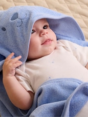 Purebaby Blue Essential Bear Towel - Image 5 of 5