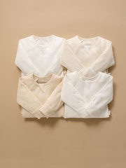 Purebaby Vanilla Bear Zip Sleepsuits 4 Pack - Image 2 of 6