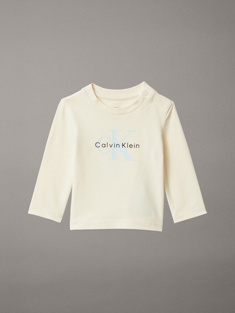 Calvin Klein Grey Newborn Long Sleeve T-Shirt - Image 1 of 2 Calvin Klein Grey Newborn Long Sleeve T-Shirt - Image 1 of 2