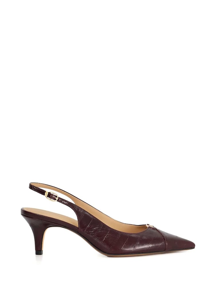Dune London Red Distinctive Brand Plated Slingback Shoes - Image 2 of 6