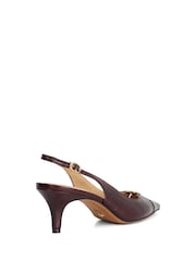 Dune London Red Distinctive Brand Plated Slingback Shoes - Image 4 of 6