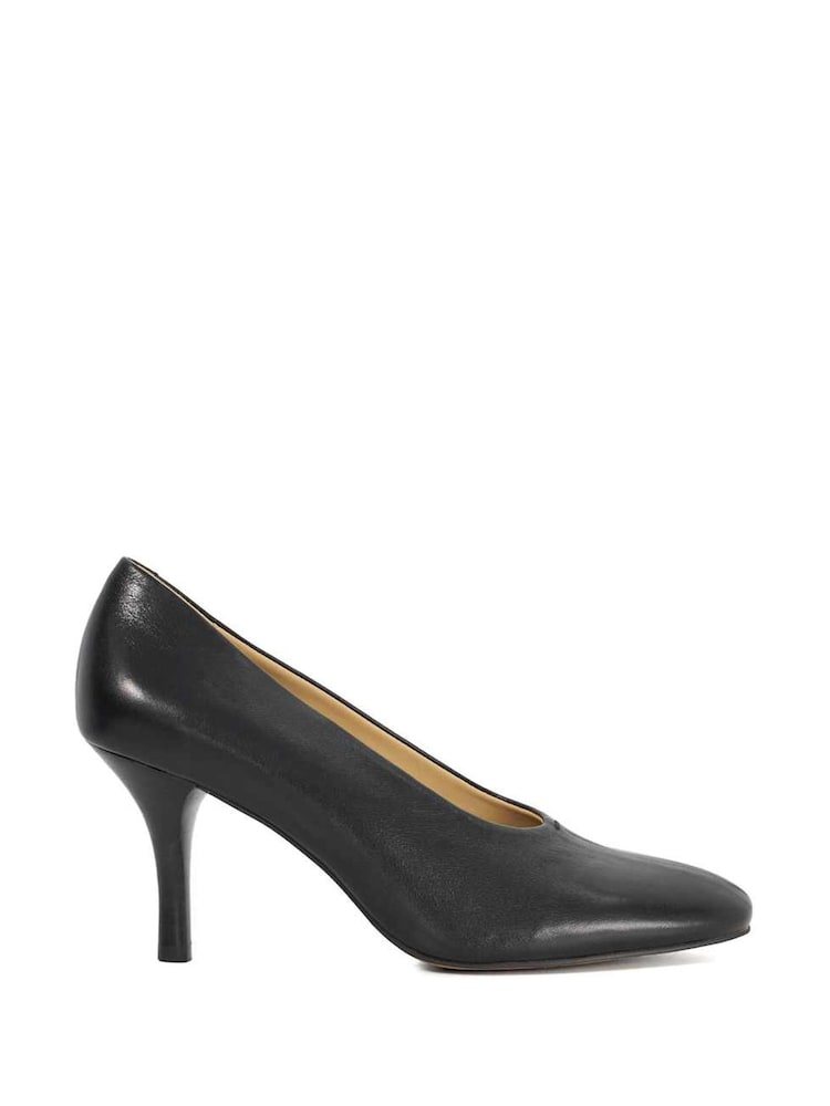 Dune London Black Abundant Round Toe High Cut Court Shoes - Image 2 of 6 Dune London Black Abundant Round Toe High Cut Court Shoes - Image 2 of 6