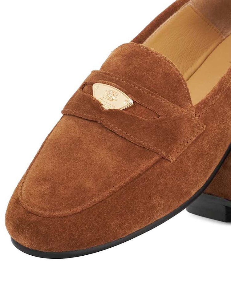 Dune London Brown Greek Slim Sole Loafers - Image 2 of 6 Dune London Brown Greek Slim Sole Loafers - Image 2 of 6