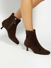 Dune London Brown Orina Round Toe Kitten Heels - Image 1 of 6