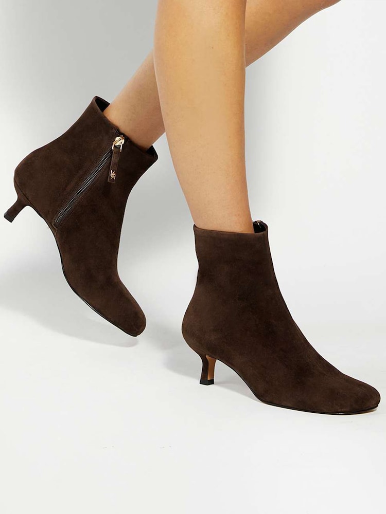 Dune London Brown Orina Round Toe Kitten Heels - Image 1 of 6