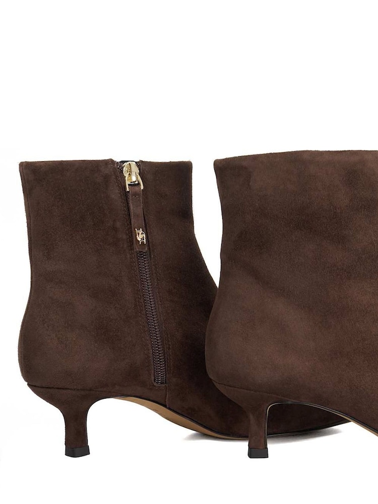 Dune London Brown Orina Round Toe Kitten Heels - Image 6 of 6