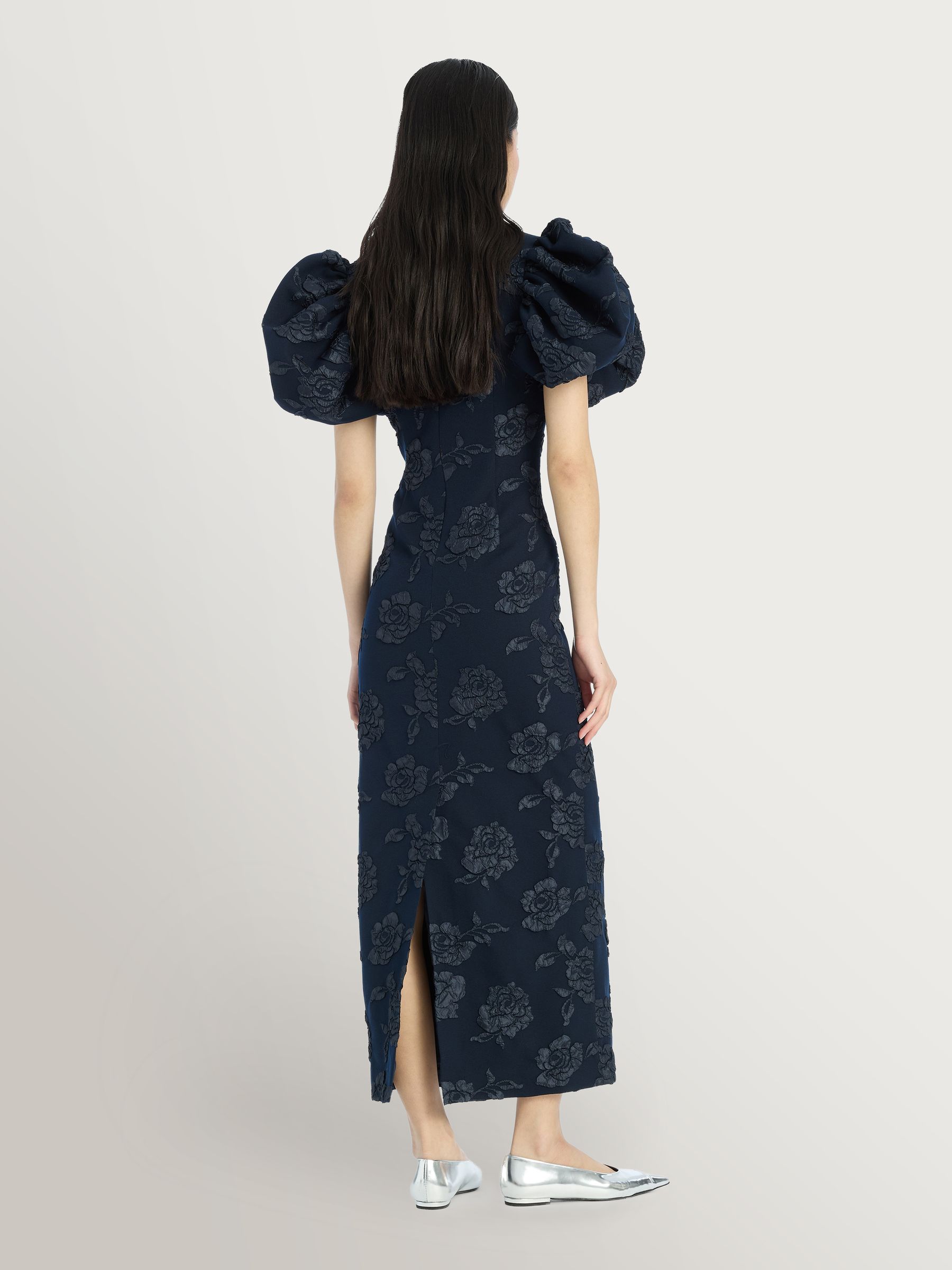 Buy Rotate Blue Jacquard Midi Puff Dress from Next USA