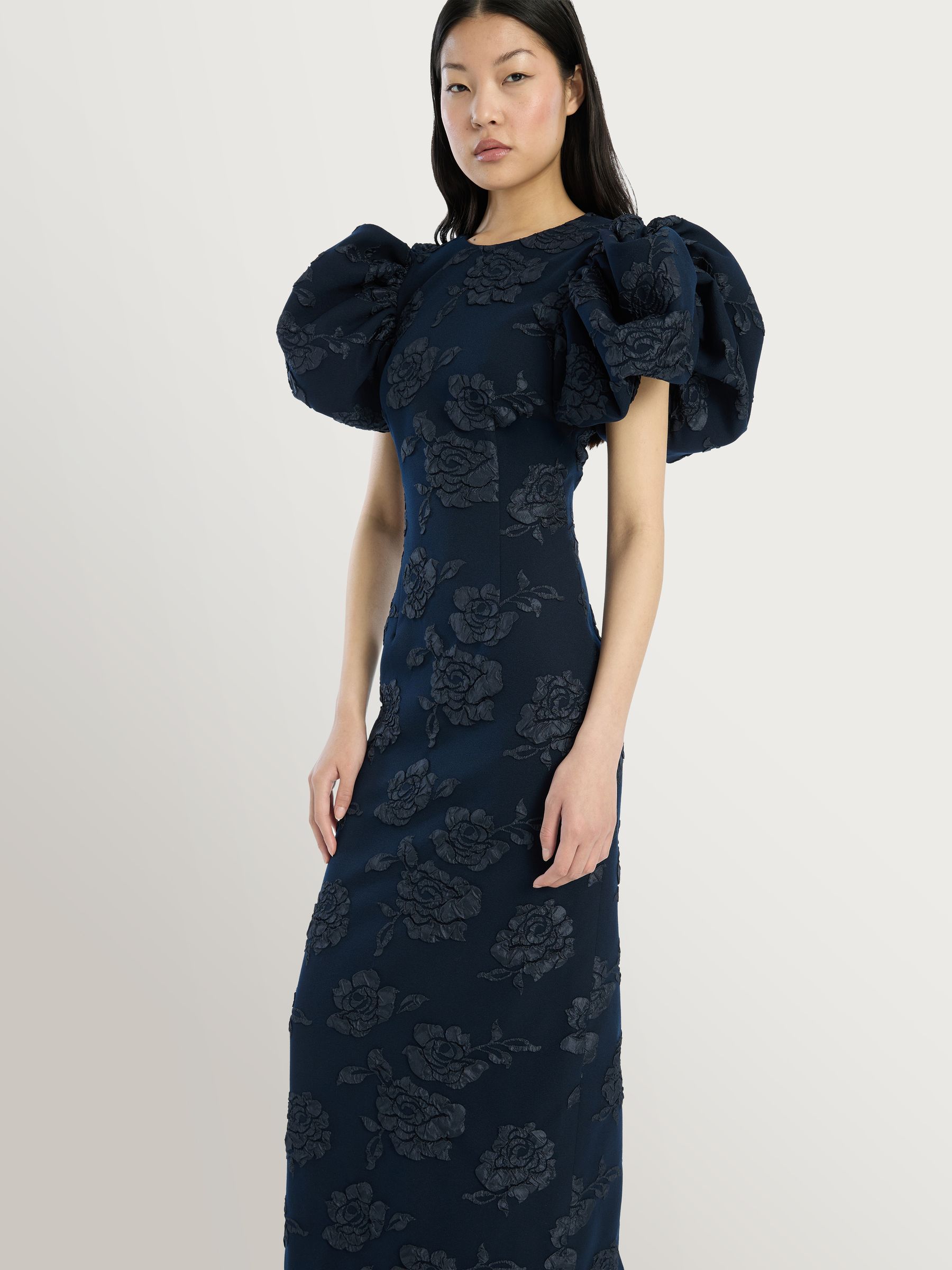 Buy Rotate Blue Jacquard Midi Puff Dress from Next USA