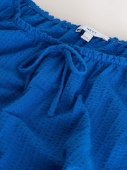 Blue Short Sleeve Bubblehem Scoop Neck T-Shirt - Image 5 of 6