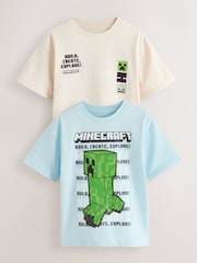 Mint Green/ Stone 2 Pack Minecraft T-Shirt (3-16yrs) - Image 1 of 6