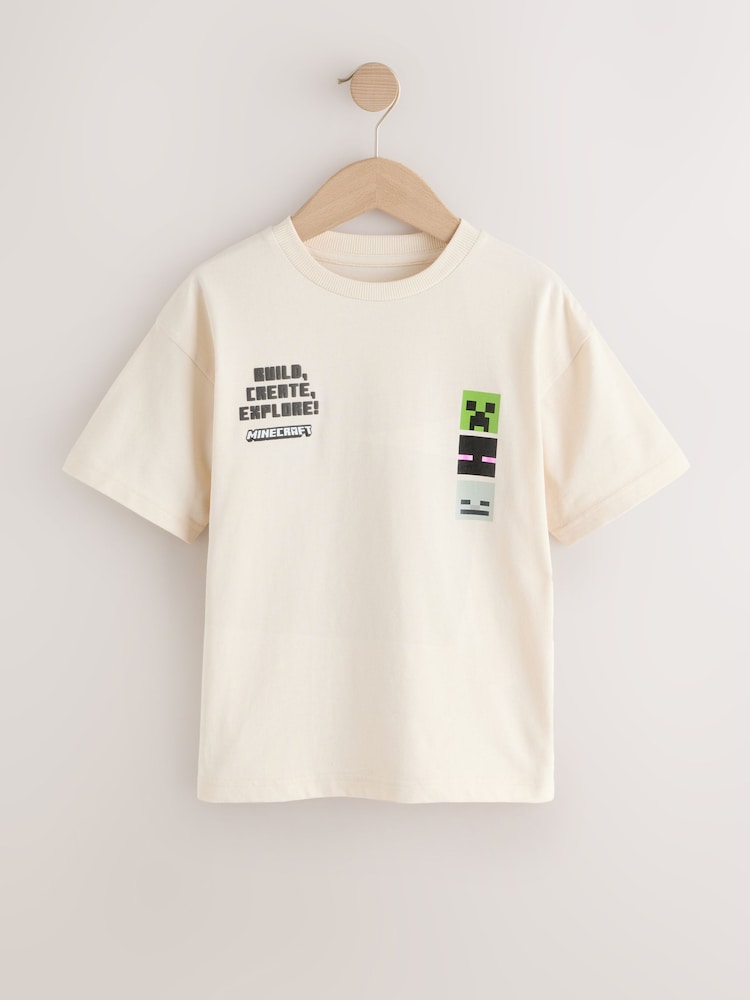 Mint Green/ Stone 2 Pack Minecraft T-Shirt (3-16yrs) - Image 2 of 6