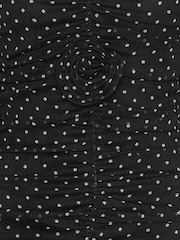 Rotate Black Polka Dot Sheer Long-Sleeve Mini Dress - Image 6 of 6