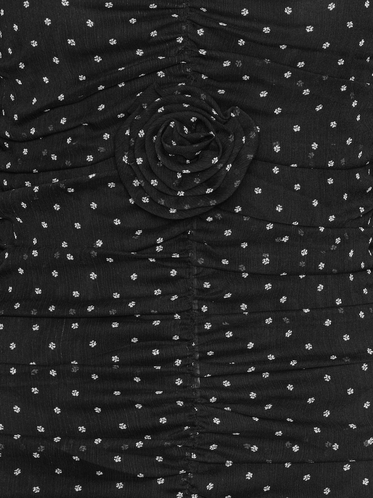 Rotate Black Polka Dot Sheer Long-Sleeve Mini Dress - Image 6 of 6