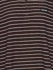 Rotate Brown Pique Longsleeve Stripe Polo Shirt - Image 3 of 3