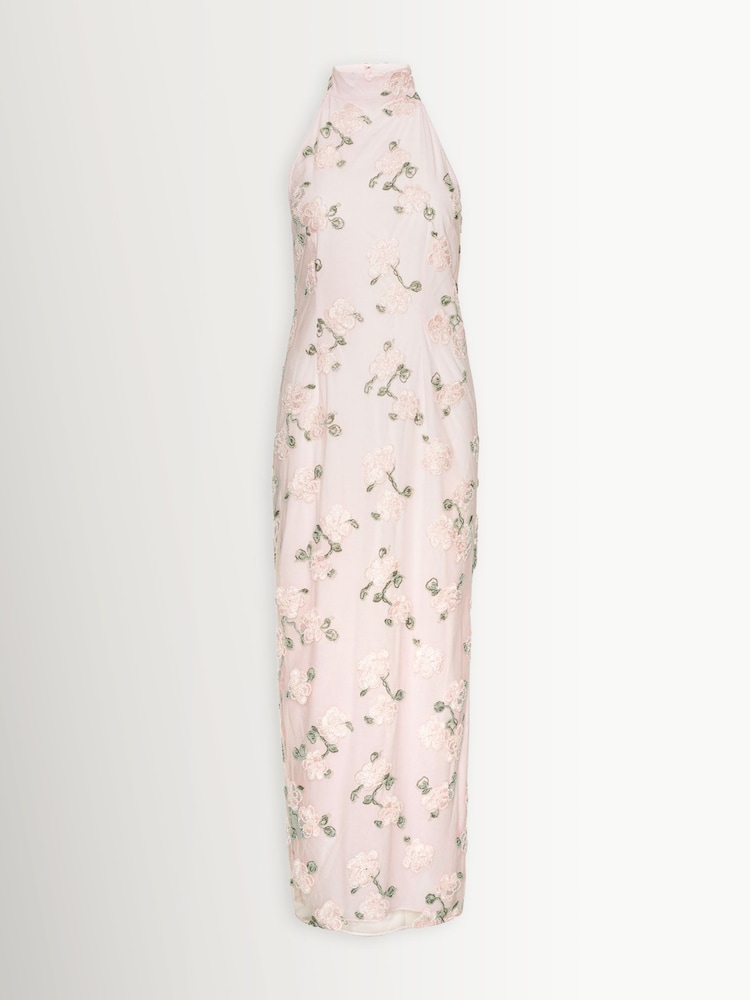 Rotate Pink Flower Beads Maxi Dress - Image 1 of 3 Rotate Pink Flower Beads Maxi Dress - Image 1 of 3