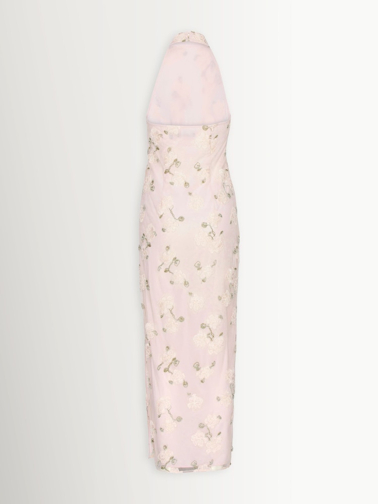 Rotate Pink Flower Beads Maxi Dress - Image 2 of 3 Rotate Pink Flower Beads Maxi Dress - Image 2 of 3