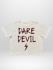Religion White Dare Devil Slogan T-Shirt With Lightning Bolt - Image 2 of 4