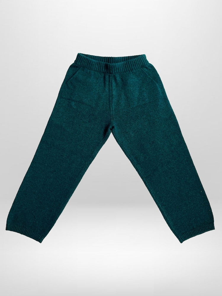Religion Green Skully Knitted Joggers With Small Skull & Crossbone Contrast Logo - Image 1 of 5