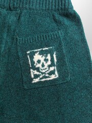 Religion Green Skully Knitted Joggers With Small Skull & Crossbone Contrast Logo - Image 3 of 5