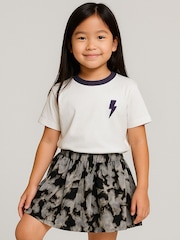 Religion White Lightning Bolt T-Shirt With Contrast Rib Neck Line And Logo On Chest - Image 1 of 4