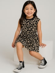 Religion Animal Elisa Sleeveless Shift Dress With Rib Neck Line In Abstract Print - Image 2 of 5