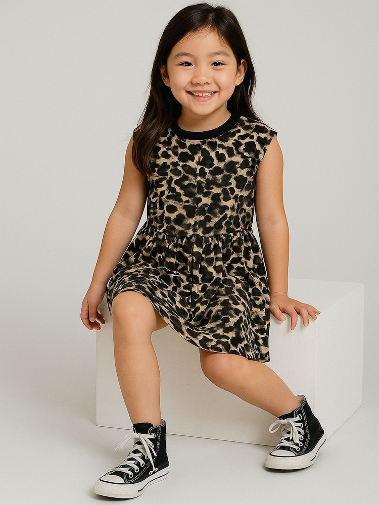 Religion Animal Elisa Sleeveless Shift Dress With Rib Neck Line In Abstract Print - Image 2 of 5