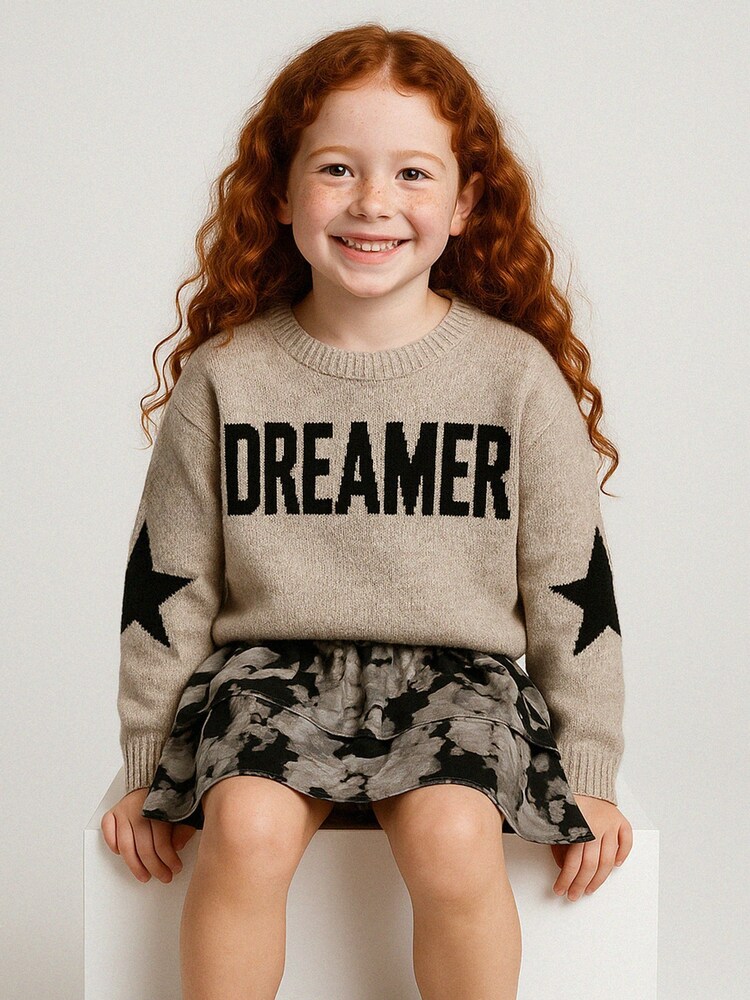 Religion Pink Dreamer Slogan Jumper With Star Elbow Patches - Image 1 of 1 Religion Pink Dreamer Slogan Jumper With Star Elbow Patches - Image 1 of 1