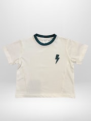 Religion White Lightning Bolt T-Shirt With Contrast Rib Neck Line And Logo On Chest - Image 2 of 4
