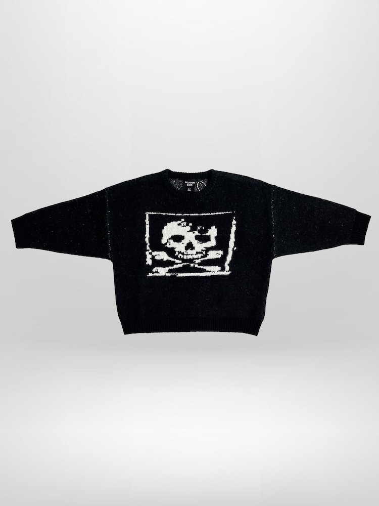 Religion Black Skully Jumper With White Intarsia Skull And Crossbone - Image 4 of 4 Religion Black Skully Jumper With White Intarsia Skull And Crossbone - Image 4 of 4